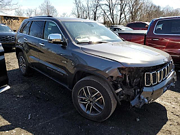 Salvage 2021 Jeep Grand Cherokee LIMITED - Gray SUV - Front Three-Quarter View