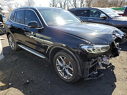 Salvage 2024 BMW X3 XDRIVE30I - Black SUV - Front Three-Quarter View