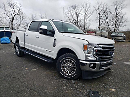 Salvage 2020 Ford F350  - White PickUp - Front Three-Quarter View