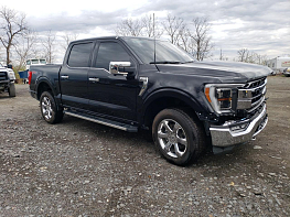 Salvage 2023 Ford F150 Supercrew - Black PickUp - Front Three-Quarter View