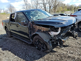 Salvage 2023 Ford F150  - Black PickUp - Front Three-Quarter View