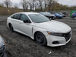 Salvage 2022 Honda Accord SPORT - White Sedan - Front Three-Quarter View