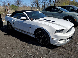 Salvage 2013 Ford Mustang GT - White Convertible - Front Three-Quarter View