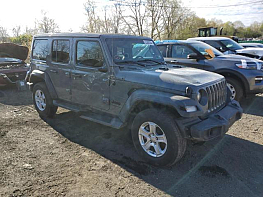 Salvage 2023 Jeep Wrangler UNLIMITED SPORT - Gray SUV - Front Three-Quarter View