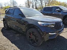 Salvage 2021 Ford Explorer st - Black SUV - Front Three-Quarter View
