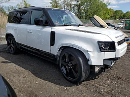 Salvage 2022 LAND ROVER DEFENDER 110 X-DYNAMIC SE - White SUV - Front Three-Quarter View