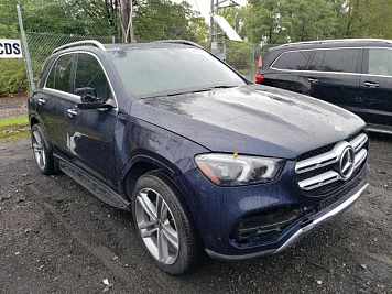 2021 Mercedes-benz GLE 350  in Blue - Front Three-Quarter View - BidGoDrive Inventory