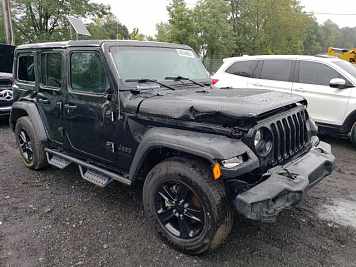 2022 Jeep Wrangler UNLIMITED SPORT in Black - Front Three-Quarter View - BidGoDrive Inventory