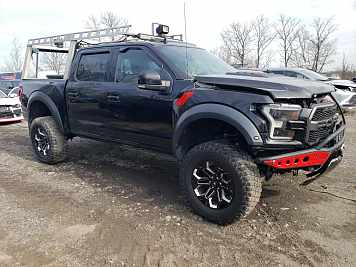 2019 Ford F150 RAPTOR in Black - Front Three-Quarter View - BidGoDrive Inventory