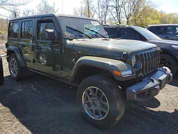 2021 Jeep Wrangler UNLIMITED SPORT in Green - Front Three-Quarter View - BidGoDrive Inventory