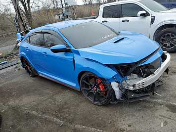 2021 honda civic Type R Touring in Blue- Front Three-Quarter View - BidGoDrive Inventory