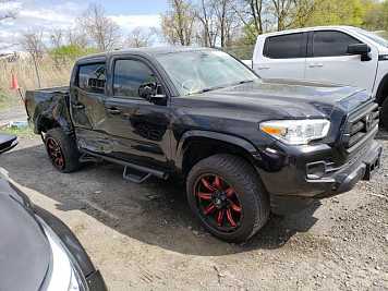 2021 toyota tacoma Double Cab in Black- Front Three-Quarter View - BidGoDrive Inventory