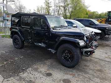 2018 jeep wrangler UNLIMITED SPORT in Black- Front Three-Quarter View - BidGoDrive Inventory