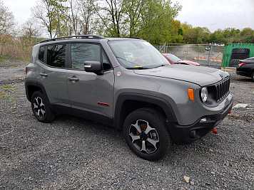 2021 jeep renegade TRAILHAWK in Gray- Front Three-Quarter View - BidGoDrive Inventory