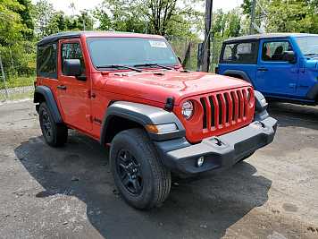 2022 jeep wrangler SPORT in Red- Front Three-Quarter View - BidGoDrive Inventory
