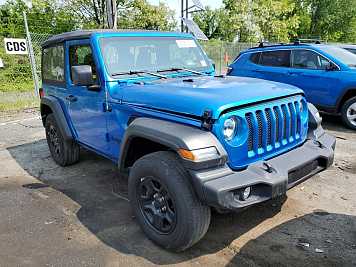 2022 jeep wrangler SPORT in Blue- Front Three-Quarter View - BidGoDrive Inventory
