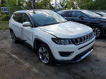 2020 jeep compass LIMITED in White- Front Three-Quarter View - BidGoDrive Inventory