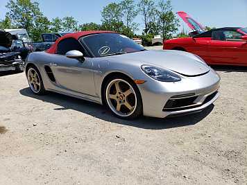 2022 porsche boxster GTS in Silver- Front Three-Quarter View - BidGoDrive Inventory