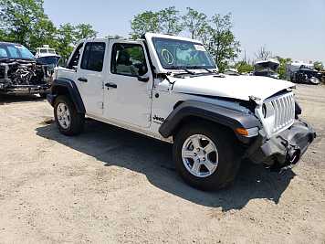 2022 jeep wrangler Unlimited Sport in White- Front Three-Quarter View - BidGoDrive Inventory