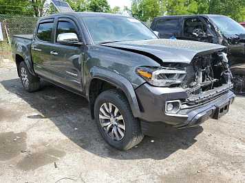 2021 Toyota Tacoma Double Cab in Charcoal - Front Three-Quarter View - BidGoDrive Inventory