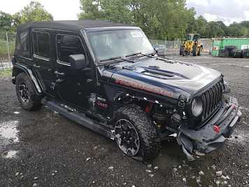 2020 jeep wrangler Unlimited Rubicon in Black- Front Three-Quarter View - BidGoDrive Inventory