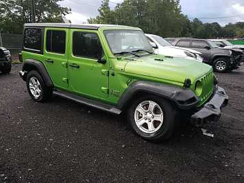 2018 jeep wrangler UNLIMITED SPORT in Green- Front Three-Quarter View - BidGoDrive Inventory