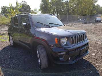 2022 jeep renegade Limited in Black- Front Three-Quarter View - BidGoDrive Inventory