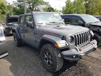 2020 jeep wrangler Unlimited Rubicon in Gray- Front Three-Quarter View - BidGoDrive Inventory