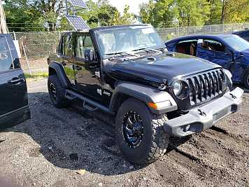 2021 jeep wrangler Unlimited Sport in Black- Front Three-Quarter View - BidGoDrive Inventory
