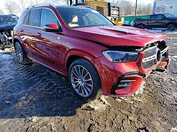 2024 mercedes-benz gle-450-e 4Matic in Red- Front Three-Quarter View - BidGoDrive Inventory