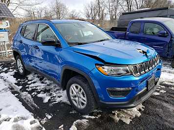 2019 jeep compass Sport in Blue- Front Three-Quarter View - BidGoDrive Inventory