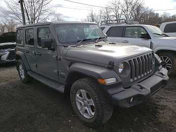 2021 jeep wrangler UNLIMITED SPORT in Gray- Front Three-Quarter View - BidGoDrive Inventory