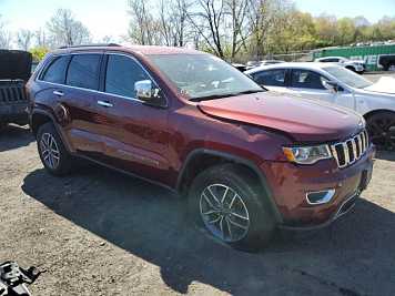 2021 jeep grand-cherokee LIMITED in Burgundy- Front Three-Quarter View - BidGoDrive Inventory