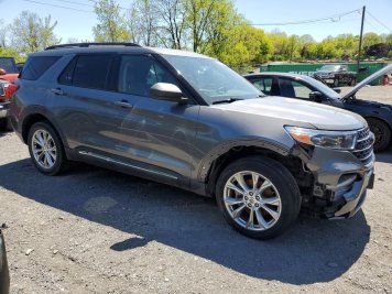 2021 ford explorer XLT in Gray - Front Three-Quarter View - BidGoDrive Inventory