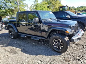 2022 jeep gladiator RUBICON in Black - Front Three-Quarter View - BidGoDrive Inventory