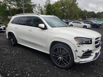 2022 mercedes-benz gls-450 4MATIC in White - Front Three-Quarter View - BidGoDrive Inventory