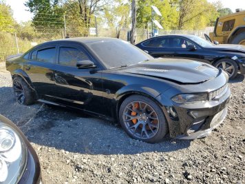 2022 dodge charger HELLCAT in Black - Front Three-Quarter View - BidGoDrive Inventory