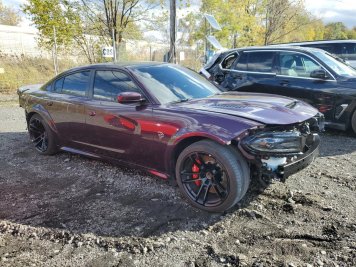 2022 dodge charger HELLCAT in Purple - Front Three-Quarter View - BidGoDrive Inventory
