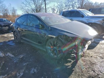 2024 tesla model-x PLAID in Black - Front Three-Quarter View - BidGoDrive Inventory