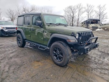 2022 jeep wrangler UNLIMITED SPORT in Green - Front Three-Quarter View - BidGoDrive Inventory