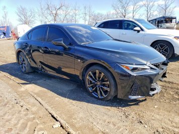 2025 lexus is-350 SPORT in Black - Front Three-Quarter View - BidGoDrive Inventory