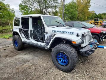 2023 jeep wrangler RUBICON 4XE in White - Front Three-Quarter View - BidGoDrive Inventory