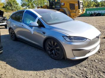 2025 tesla model-x  in Silver - Front Three-Quarter View - BidGoDrive Inventory