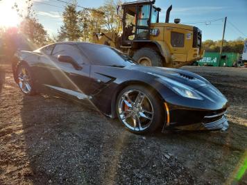 2016 chevrolet corvette Z51 3LT in Black - Front Three-Quarter View - BidGoDrive Inventory