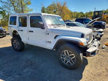 2025 jeep wrangler SAHARA in White - Front Three-Quarter View - BidGoDrive Inventory