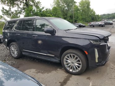Salvage 2024 Cadillac Escalade PREMIUM LUXURY - Black SUV - Front Three-Quarter View