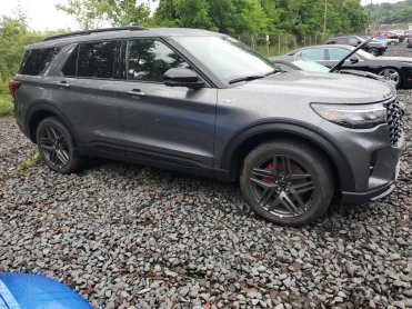 Salvage 2025 Ford Explorer ST-LINE - Gray SUV - Front Three-Quarter View