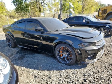 Salvage 2022 Dodge Charger HELLCAT - Black Sedan - Front Three-Quarter View
