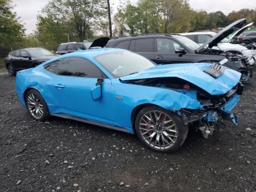 Salvage 2025 Ford Mustang GT - Blue Coupe - Front Three-Quarter View