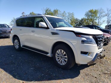 Salvage 2024 Nissan Armada  - White SUV - Front Three-Quarter View